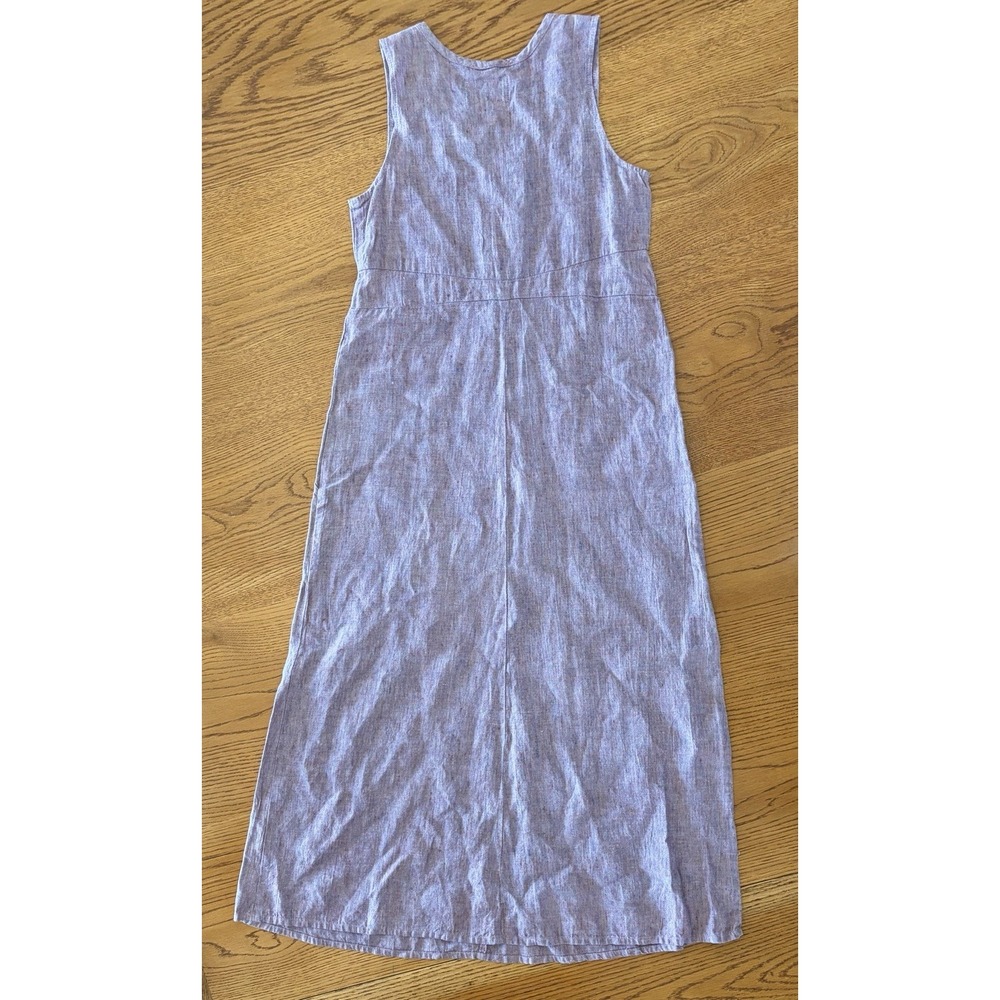 Flax By Jeanne Engelhart Lilac Purple 100% Linen Maxi Dress Size Petitie